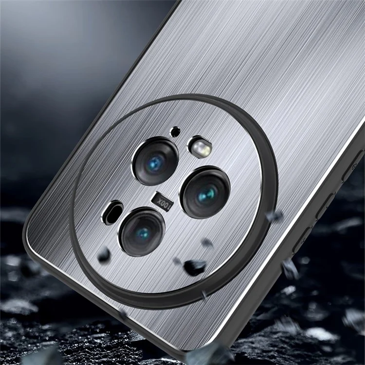 For Honor Magic5 Pro Anti-Scratch Brushed Phone Case Aluminium Alloy Back TPU Frame Defender Cover - Blue
