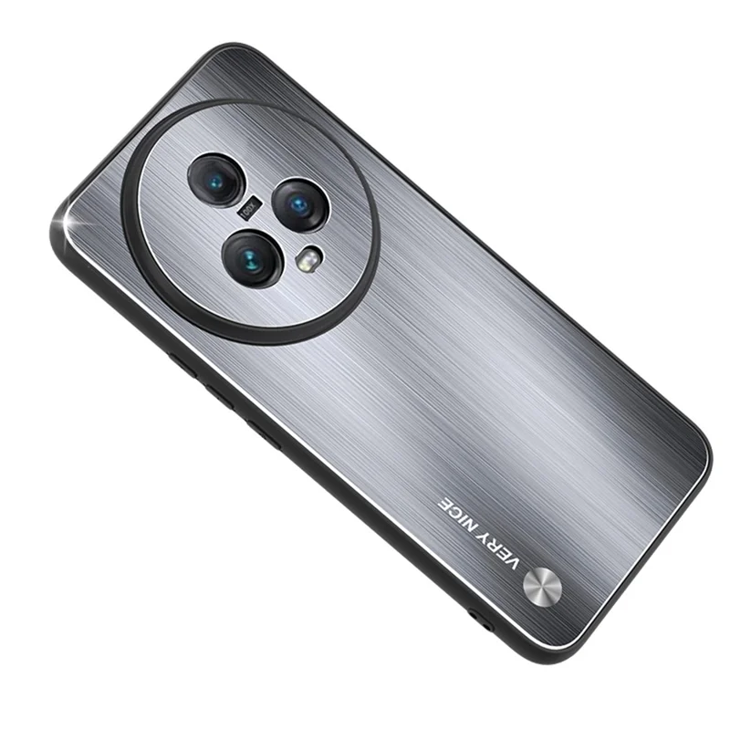 For Honor Magic5 Aluminium Alloy Back TPU Frame Protective Case Brushed Anti-Scratch Phone Cover - Silver
