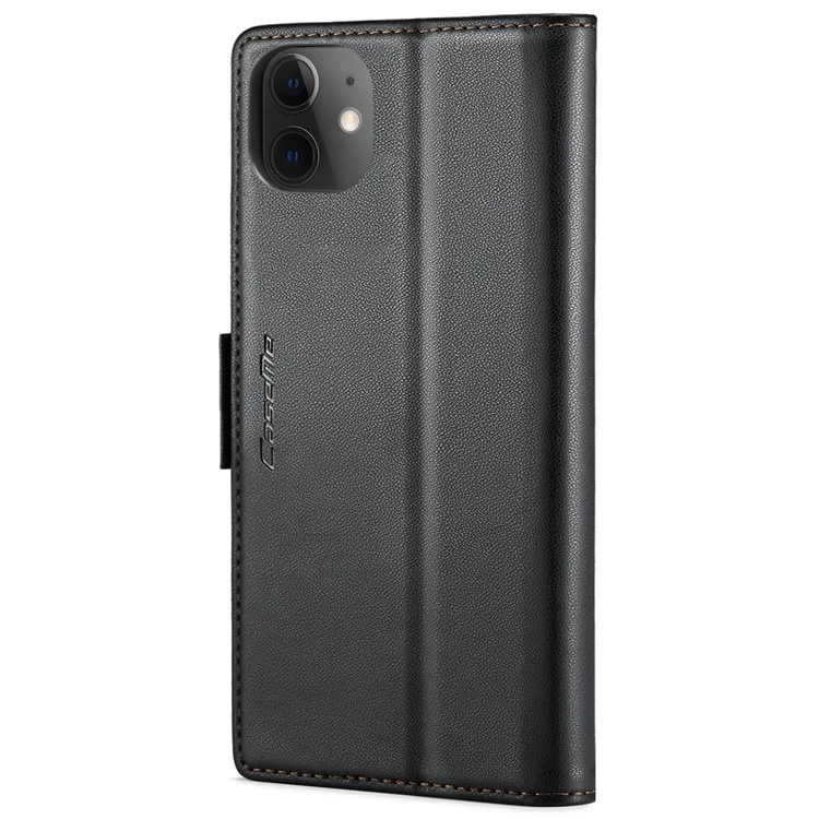 For iPhone 11 Leather Case CASEME 023 RFID Blocking 3 Card Slot Mobile Cover - Black