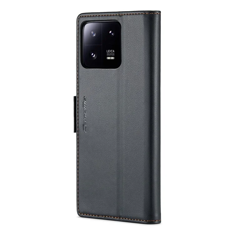 CASEME 023 Serie für Xiaomi 13 Pro 5G PU-Leder Flip-Cover RFID-Blockierung Wallet Phone Case - Schwarz