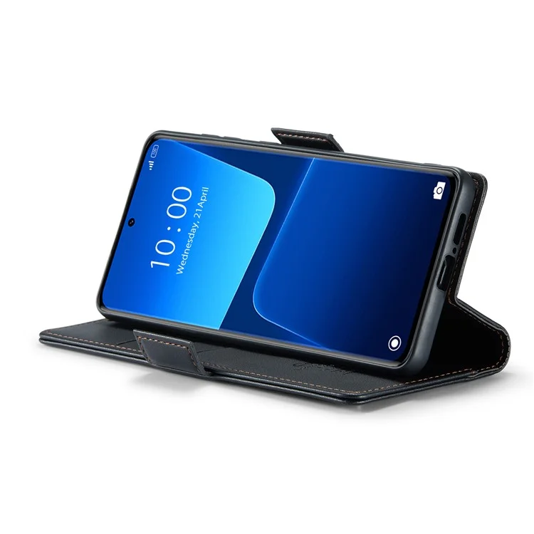 CASEME 023 Serie für Xiaomi 13 Pro 5G PU-Leder Flip-Cover RFID-Blockierung Wallet Phone Case - Schwarz