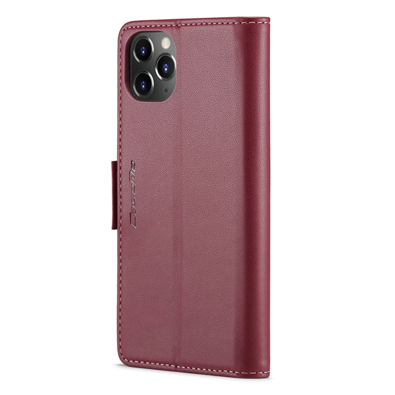For iPhone 11 Pro Max Leather Case CASEME 023 RFID Blocking 3 Card Slot Mobile Cover - Red