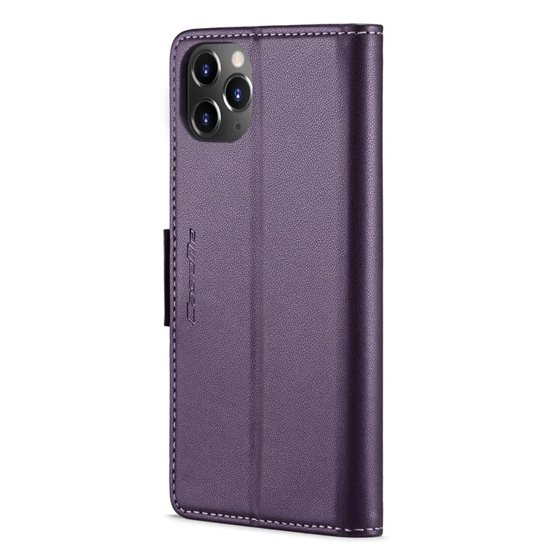 For iPhone 11 Pro Max Leather Case CASEME 023 RFID Blocking 3 Card Slot Mobile Cover - Purple