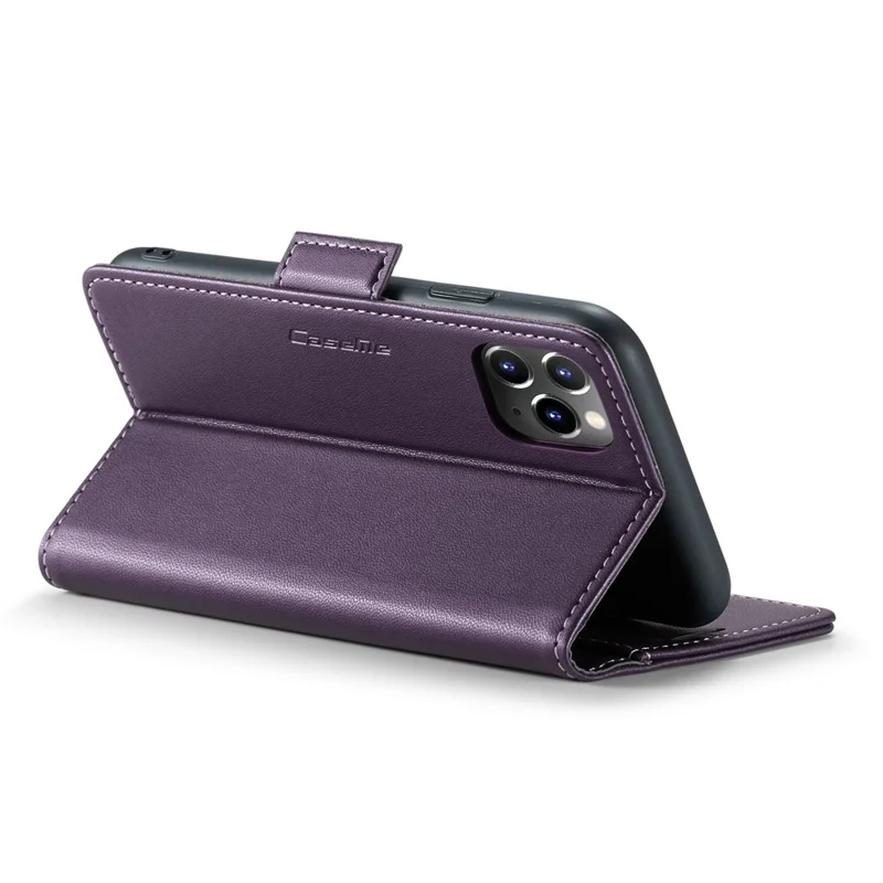For iPhone 11 Pro Max Leather Case CASEME 023 RFID Blocking 3 Card Slot Mobile Cover - Purple