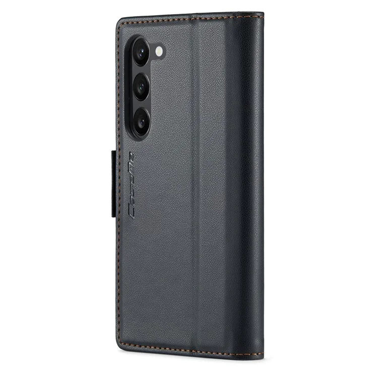 CASEME 023 Serie für Samsung Galaxy S23 schockresistente PU-Leder-Hülle RFID-Blocking Wallet Phone Cover - Schwarz
