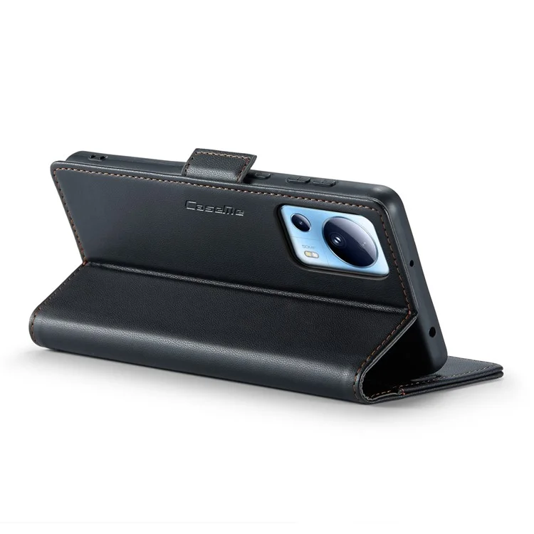 CASEME 023 Serie per Xiaomi 13 Lite / Civi 2 5G Custodia per Telefono Anti-Graffio RFID Blocking in Pelle PU Flip Cover - Nero