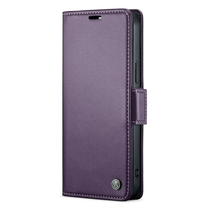 CASEME 023 Series Stand Wallet Case for iPhone 12 mini , RFID Blocking Litchi Texture Leather Phone Cover - Purple