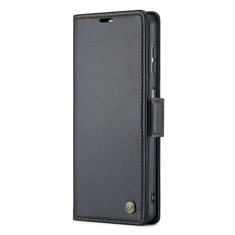 CASEME Funda de Teléfono de Cuero Serie 023 para Samsung Galaxy A14 5G / 4G, Tapa de Billetera con Bloqueo RFID de Textura de Litchi - Negro
