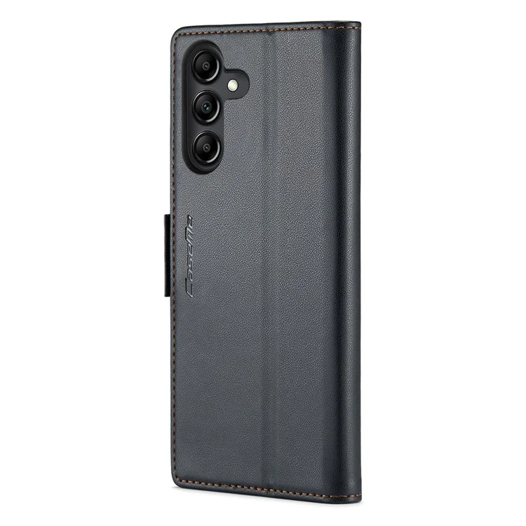 CASEME Funda de Teléfono de Cuero Serie 023 para Samsung Galaxy A14 5G / 4G, Tapa de Billetera con Bloqueo RFID de Textura de Litchi - Negro