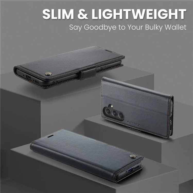 CASEME 023 Series Para Samsung Galaxy A54 5G Capa Carteira de Couro Textura Litchi Bloqueio RFID Suporte - Preto