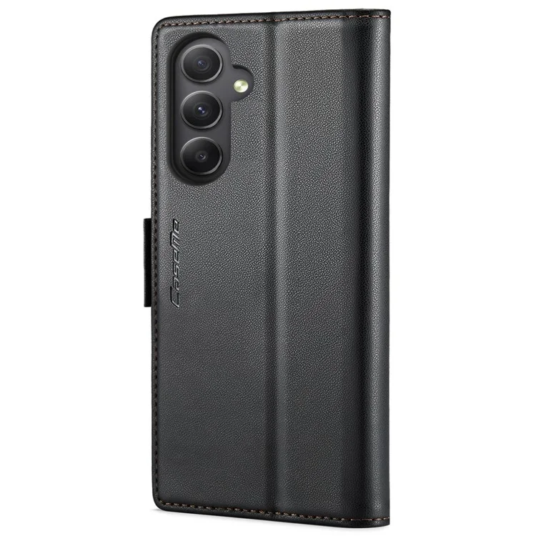 CASEME 023 Series Para Samsung Galaxy A54 5G Capa Carteira de Couro Textura Litchi Bloqueio RFID Suporte - Preto