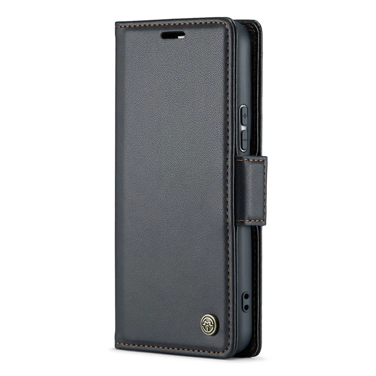 For Samsung Galaxy S22+ 5G Leather Case CASEME 023 RFID Blocking 3 Card Slot Mobile Cover - Black