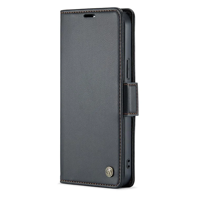 CASEME 023 Serie para iPhone 14 Pro Funda de teléfono con billetera de piel PU con bloqueo RFID - Negro