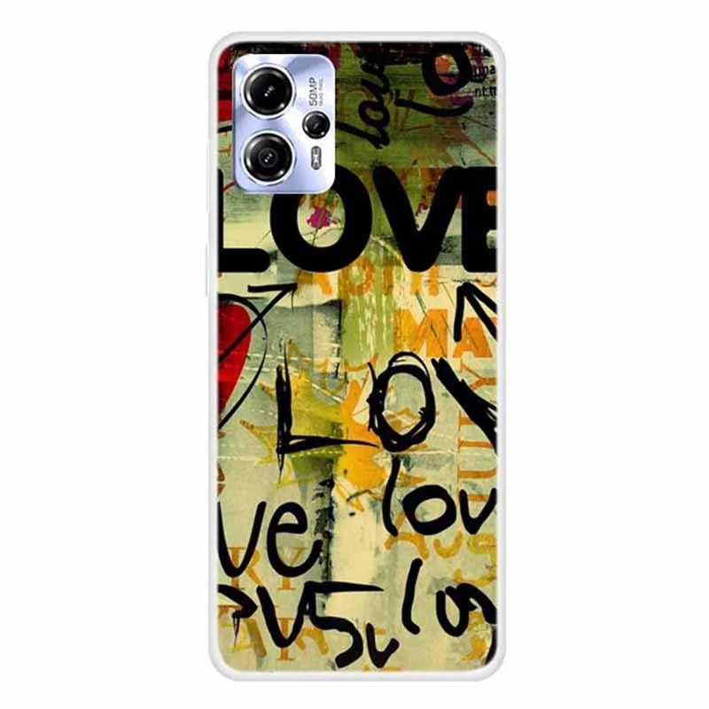 For Motorola Moto G13 4G Pattern Printing Phone Cover Soft TPU Anti-scratch Case - Love