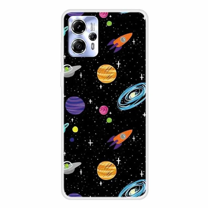 For Motorola Moto G13 4G Pattern Printing Phone Cover Soft TPU Anti-scratch Case - Interstellar