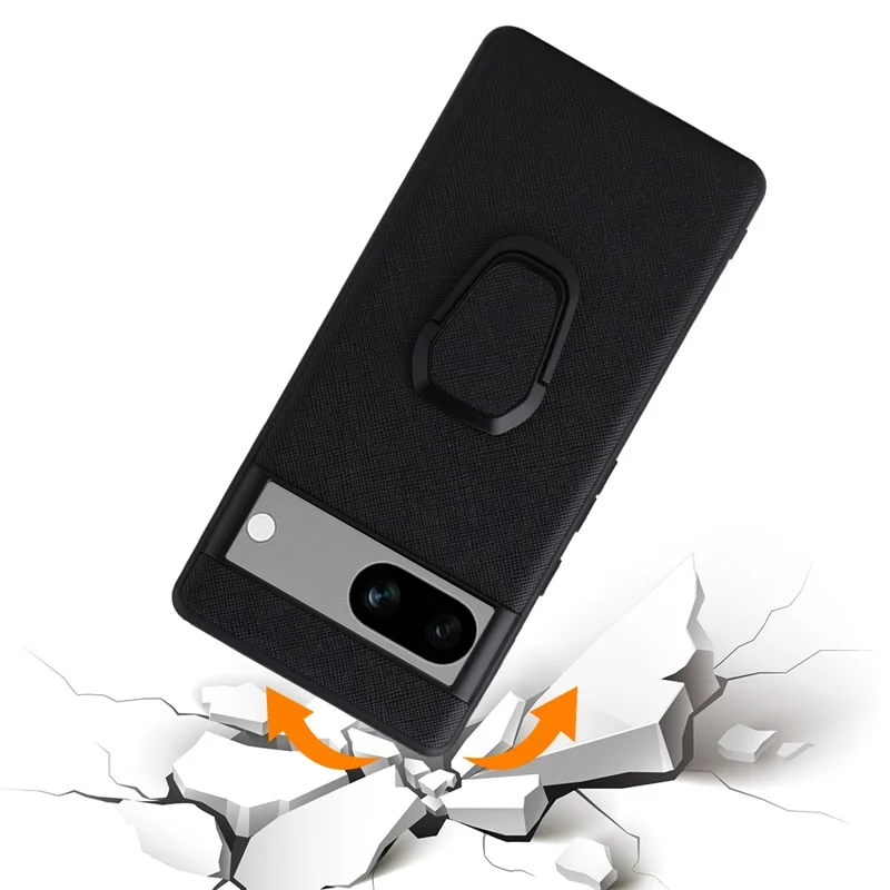 For Google Pixel 7a Phone Case Textured PU Leather Coated TPU + PC Anti-drop Back Cover with Kickstand - Snake Texture