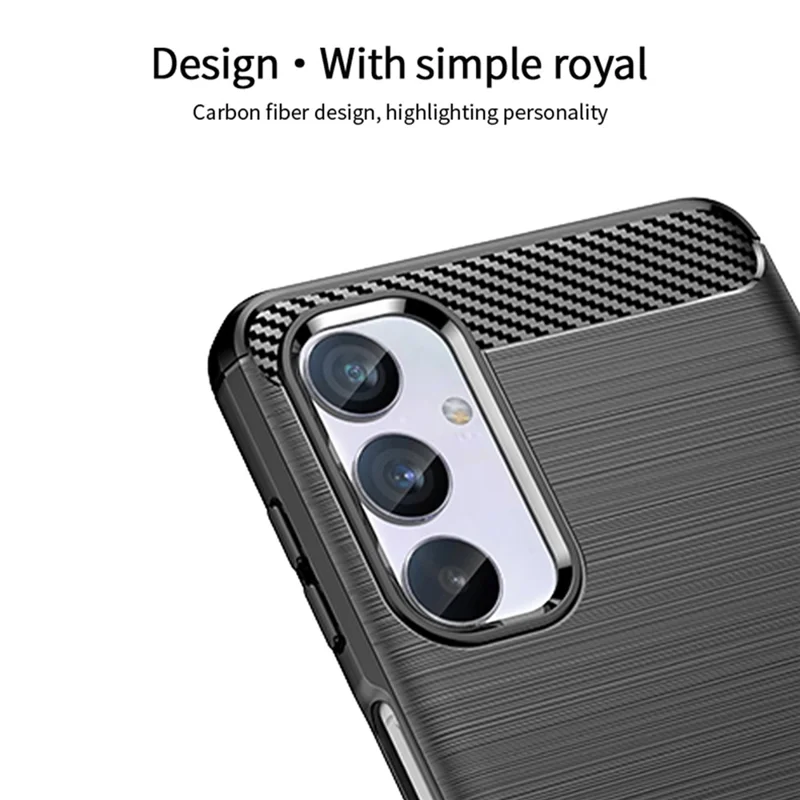 MOFI JK TPU Series-1 for Samsung Galaxy M54 5G / F54 5G Flexible TPU Cover Carbon Fiber Brushed Phone Shell - Black
