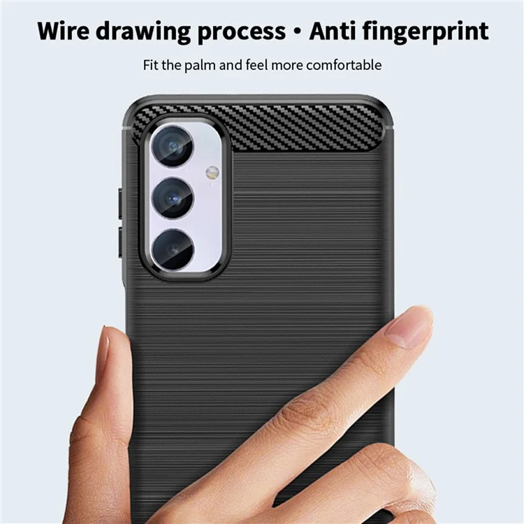 MOFI JK TPU Series-1 for Samsung Galaxy M54 5G / F54 5G Flexible TPU Cover Carbon Fiber Brushed Phone Shell - Black