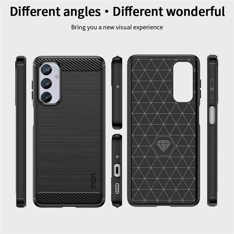 MOFI JK TPU Series-1 for Samsung Galaxy M54 5G / F54 5G Flexible TPU Cover Carbon Fiber Brushed Phone Shell - Black