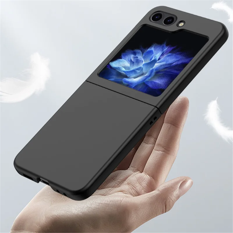 Funda de teléfono con contacto de piel para Samsung Galaxy Z Flip5 5G Protección de bisagra Cubierta de teléfono PC dura - Morado