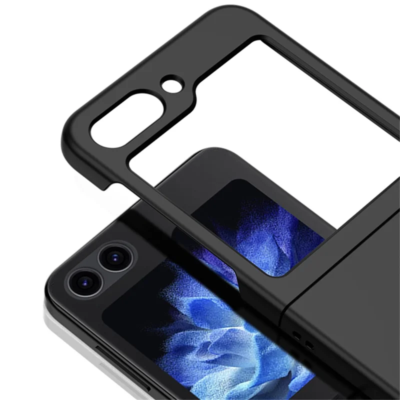 Funda de teléfono con contacto de piel para Samsung Galaxy Z Flip5 5G Protección de bisagra Cubierta de teléfono PC dura - Morado