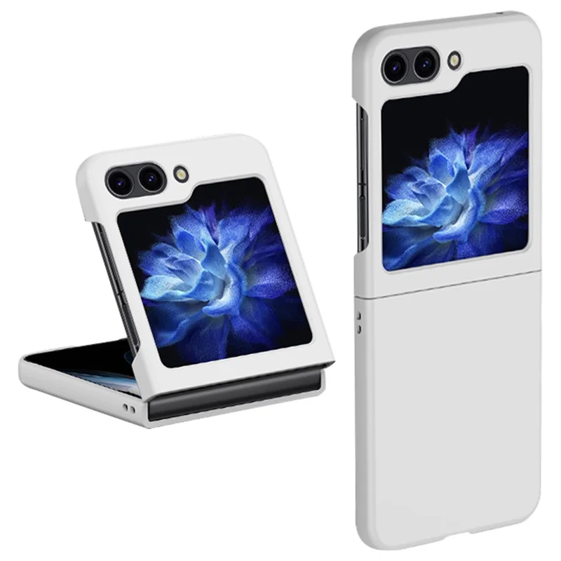 Skin-touch Phone Case for Samsung Galaxy Z Flip5 5G Hinge Protection Hard PC Phone Cover - White