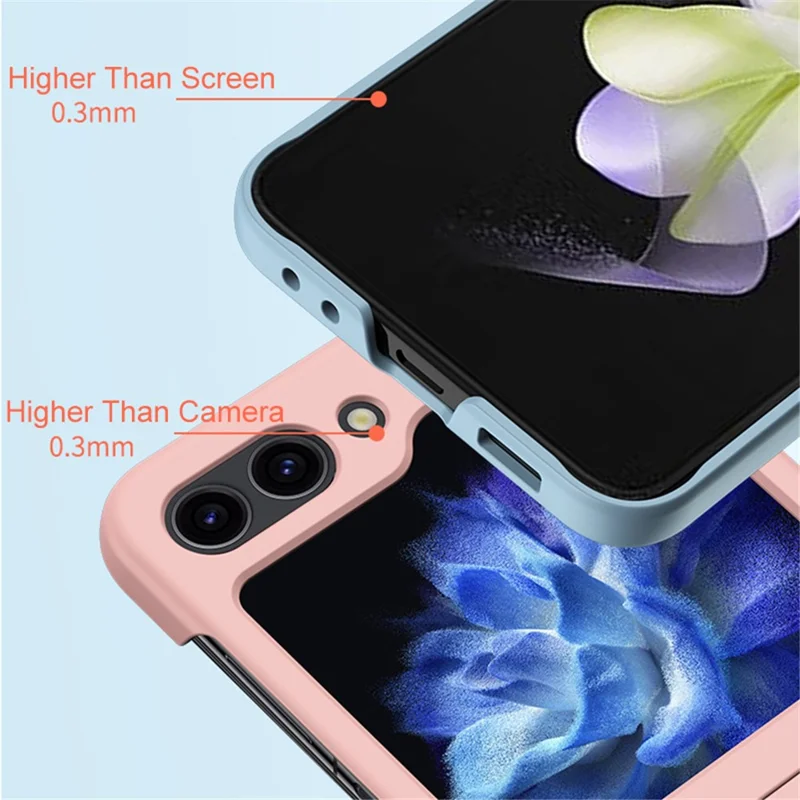 Skin-touch Phone Case for Samsung Galaxy Z Flip5 5G Hinge Protection Hard PC Phone Cover - White