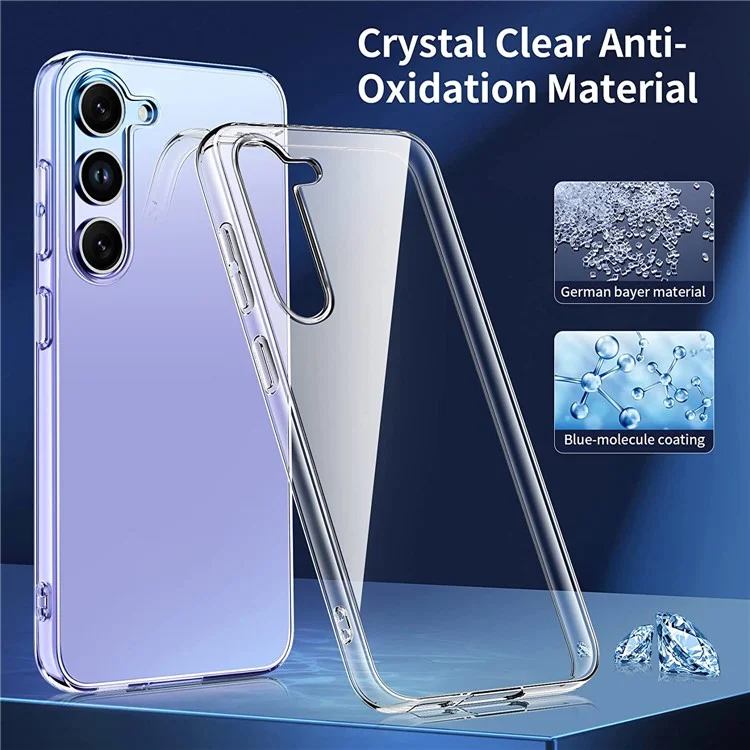 Per Samsung Galaxy A54 5G Clear TPU Phone Case con 3Pcs 2.5D Arc Edge Tempered Glass Screen Film
