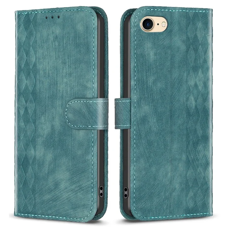 Для iPhone 6 / 6s / 7 / 8 Противоударный PU кожа + TPU Flip Cover Гравированный шаблон Бумажник Чехол для телефона - Зеленый