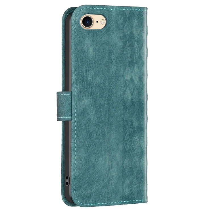 Для iPhone 6 / 6s / 7 / 8 Противоударный PU кожа + TPU Flip Cover Гравированный шаблон Бумажник Чехол для телефона - Зеленый