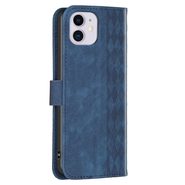 Capa de Couro PU para iPhone 11, à Prova de Choques, com Padrão Impresso Carteira Stand Phone Flip Case - Azul