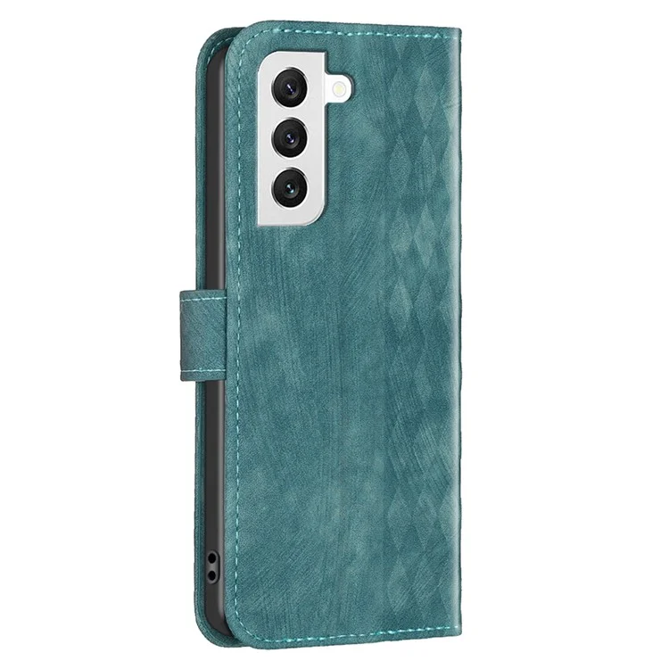 Funda de teléfono para Samsung Galaxy S22+ 5G Wallet Imprinting Pattern Magnetic Closure Stand Cover - Verde