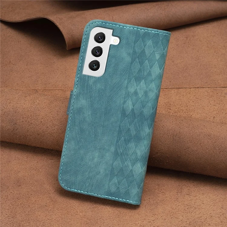 Funda de teléfono para Samsung Galaxy S22+ 5G Wallet Imprinting Pattern Magnetic Closure Stand Cover - Verde