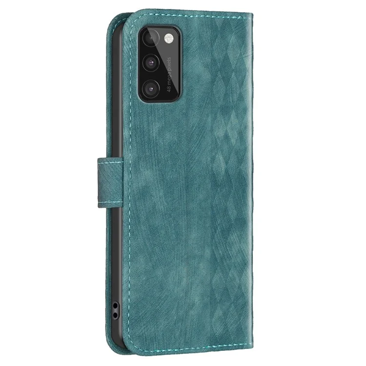 Für Samsung Galaxy A41 (Globale Version) Imprinting Pattern Cover Stand Wallet Magnetic Clasp Phone Case - Grün