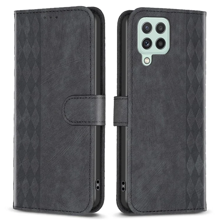 Per Samsung Galaxy A22 4G (Versione EU) Custodia a Prova di Shock Imprinting Pattern Stand Wallet Phone Case - Nero
