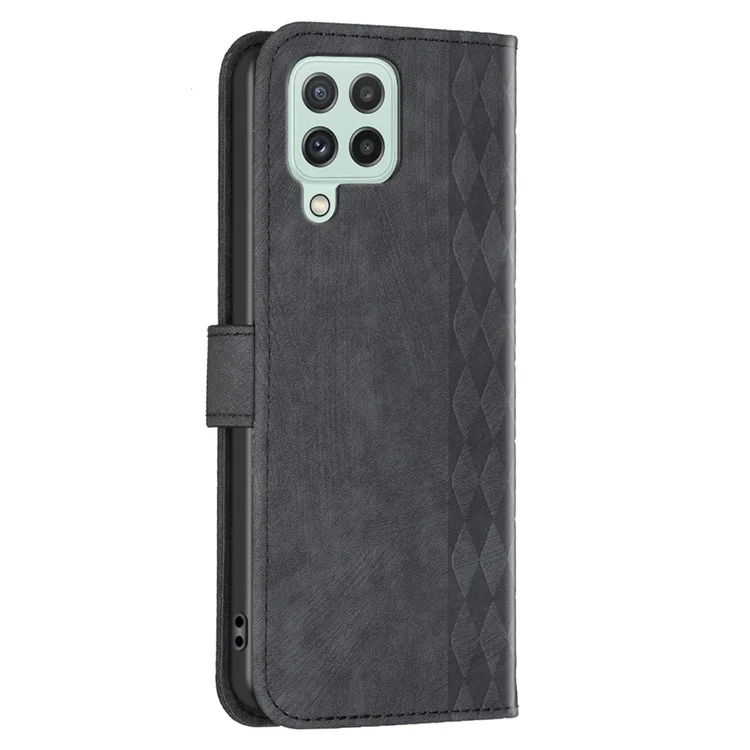 Per Samsung Galaxy A22 4G (Versione EU) Custodia a Prova di Shock Imprinting Pattern Stand Wallet Phone Case - Nero