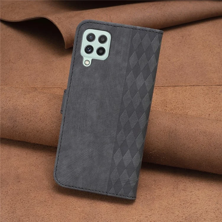 Per Samsung Galaxy A22 4G (Versione EU) Custodia a Prova di Shock Imprinting Pattern Stand Wallet Phone Case - Nero