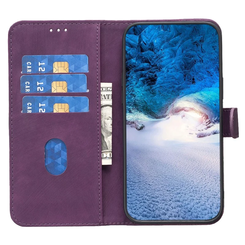 Custodia anti-caduta per Samsung Galaxy A33 5G Imprinting Pattern Folio Flip Phone Stand Case con portafoglio - Viola