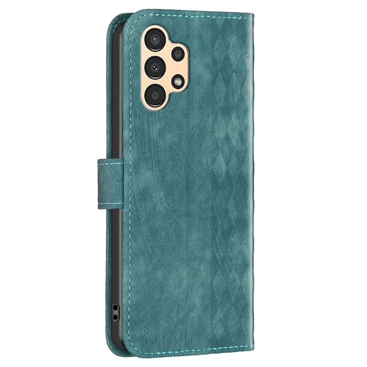 Para Samsung Galaxy A73 5G Case de Teléfono Patrón de Imprenta de Cuero Flip Cover Willet Shell - Verde