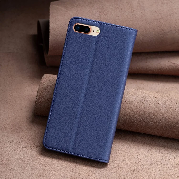 BINFEN COLOR BF18 Pour iPhone 8 Plus / 7 Plus / 6 Plus / 6s Plus Étui en Cuir avec Fente pour Carte Support de Téléphone - Bleu