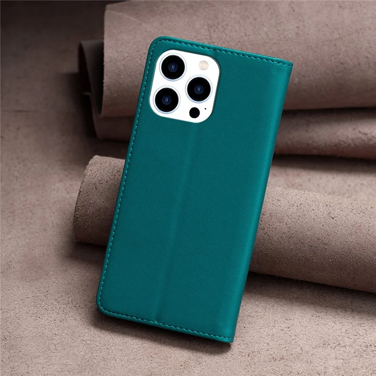 BINFEN COLOR BF18 para iPhone 14 Pro Max Carcasa de protección contra caídas Funda de teléfono de cuero PU Ranura para tarjetas Soporte Cubierta - Verde
