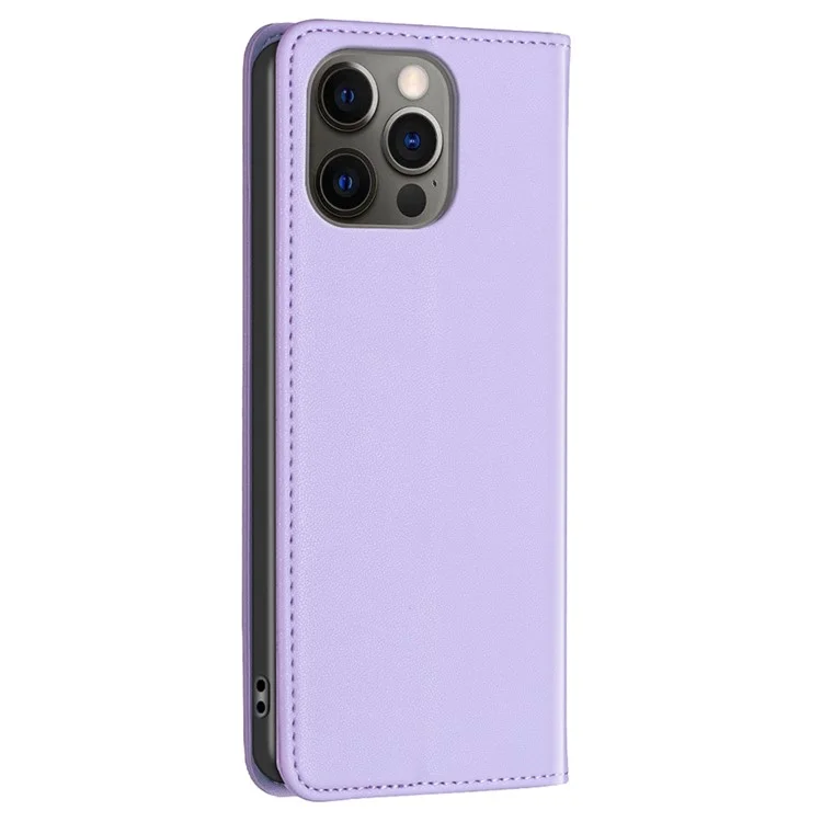 BINFEN COLOR BF18 Para iPhone 12 Pro Max Funda de teléfono antiguo de piel sintética con ranura para tarjetas, soporte, color morado