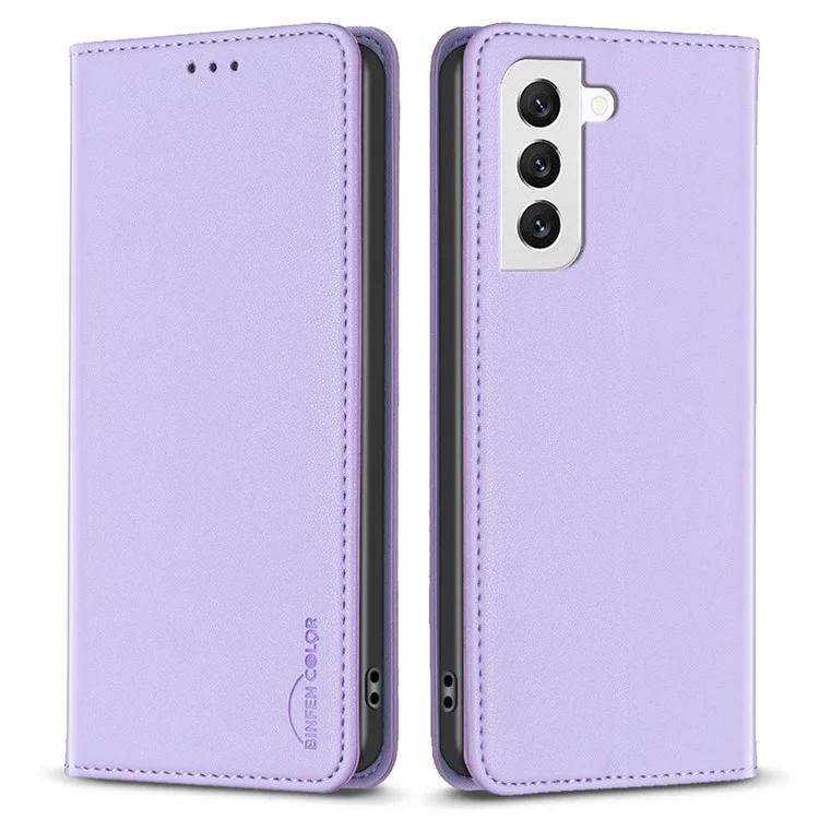 BINFEN COLOR BF18 Pour Samsung Galaxy S21+ 5G Étui en cuir PU Fentes pour cartes Rabat Magnétique Étui de téléphone - Violet
