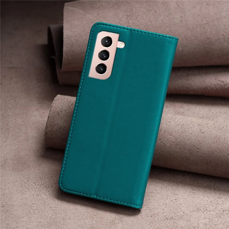 BINFEN COLOR BF18 para Samsung Galaxy S21 4G / 5G Funda de teléfono de cuero PU con ranuras para tarjetas Funda para teléfono - Verde