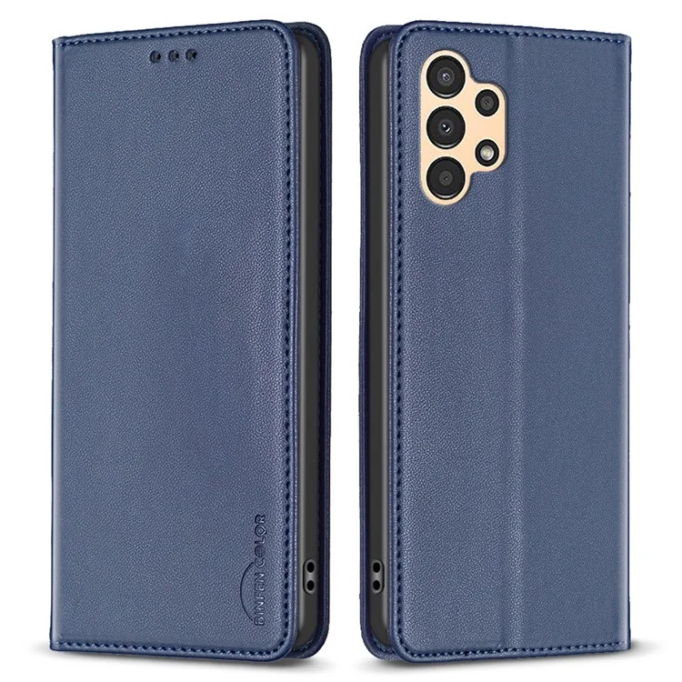 BINFEN COLOR BF18 Handyhülle für Samsung Galaxy A53 5G, PU-Leder-Kartenfach-Steckplatz-Ständer-Abdeckung - Blau