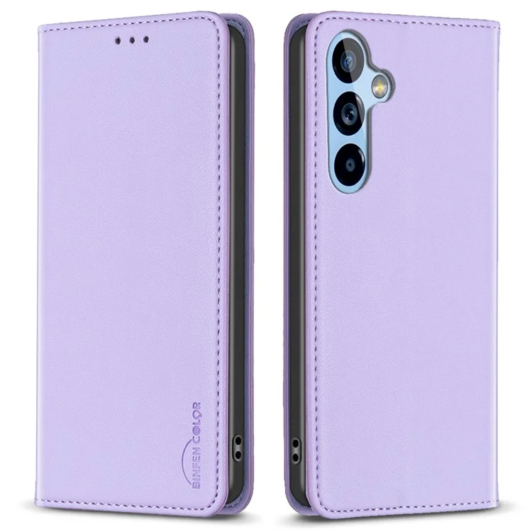 BINFEN COLOR BF18 PU-Lederhülle für Samsung Galaxy A54 5G, Kartenfach, Ständer, magnetische Handyhülle - Lila
