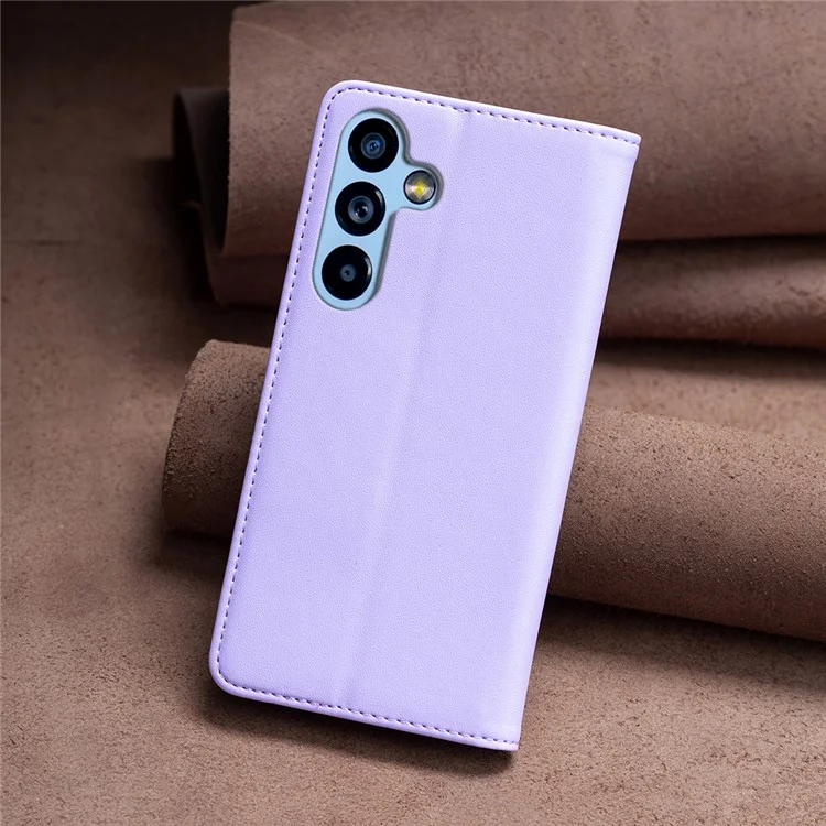 BINFEN COLOR BF18 PU-Lederhülle für Samsung Galaxy A54 5G, Kartenfach, Ständer, magnetische Handyhülle - Lila