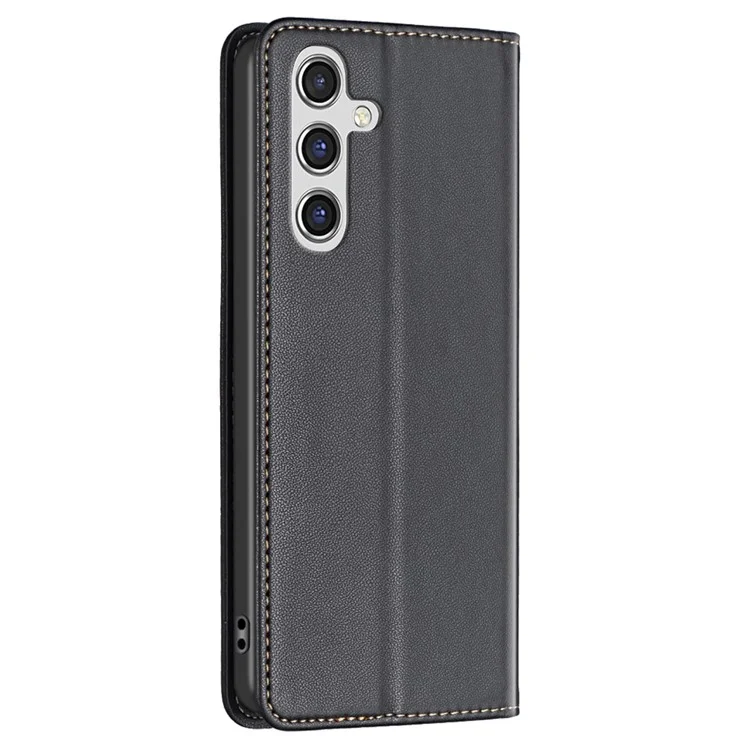 BINFEN COLOR BF18 Pour Samsung Galaxy A14 4G / 5G Étui à rabat en cuir PU avec porte-cartes - Noir