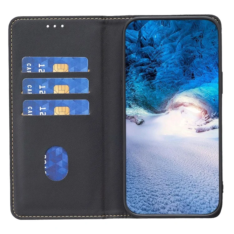 BINFEN COLOR BF18 Pour Samsung Galaxy A14 4G / 5G Étui à rabat en cuir PU avec porte-cartes - Noir