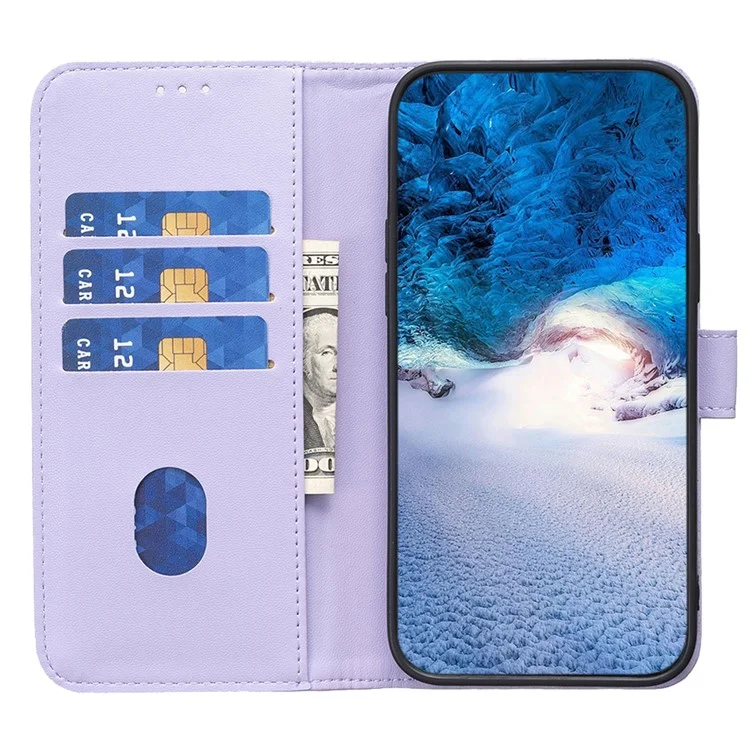 BINFEN COLOR BF17 For iPhone 12 Pro Max 6.7 inch Flip Leather Cover Wallet Stand Magnetic Phone Case - Purple